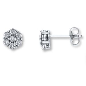 Diamond Earrings 1/15ct tw Round-Cut